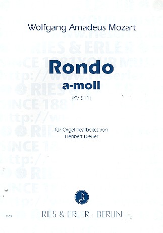 Rondo a-moll KV511&nbsp;&nbsp;für Orgel&nbsp;&nbsp;