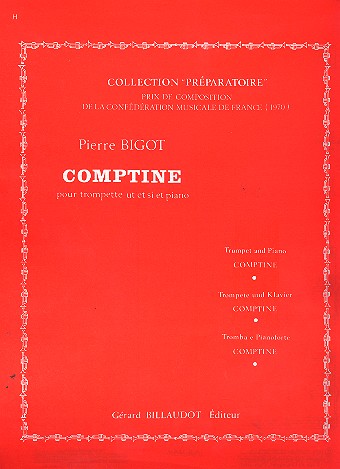 Comptine pour trompette ut ou si&nbsp;&nbsp;et piano&nbsp;&nbsp;