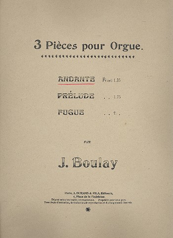 Andante  pour orgue  