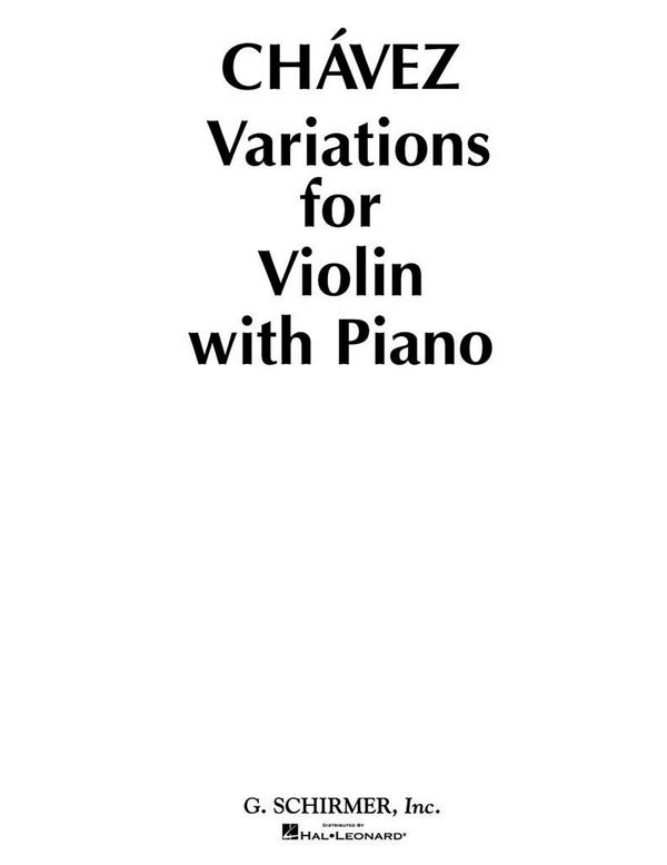 Variations&nbsp;&nbsp;for violin and piano&nbsp;&nbsp;