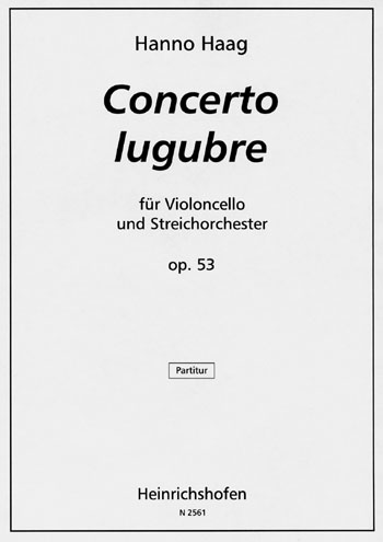 Concerto lugubre op.53 für  Violoncello und Streichorchester  Partitur (Verlagskopie)