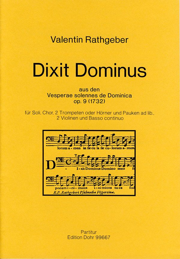 Dixit dominus op.9 für Soli, gem Chor  2 Trompeten oder Hörner und Pauken  ad lib., Partitur