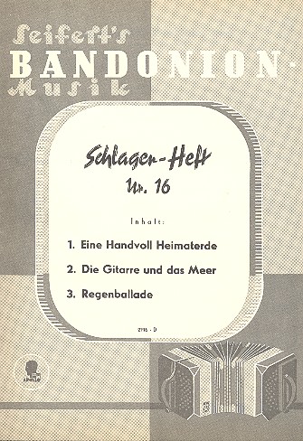 Schlager-Heft Nr.16  für Bandonion  