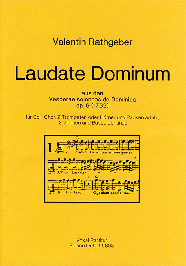Laudate dominum op.9 für Soli, Chor,  2 Trompeten (Horn), Pauken ad lib.,  2 Violinen und Bc,   Chorpartitur
