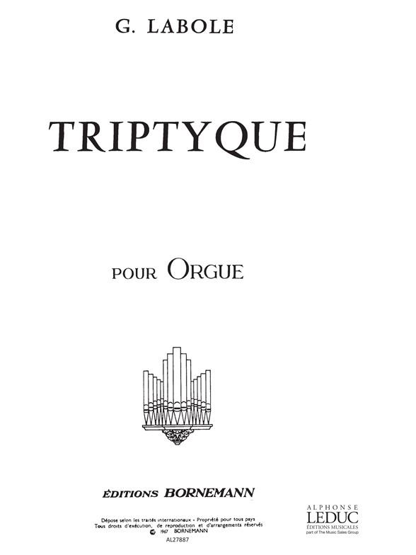 Triptyque&nbsp;&nbsp;pour orgue&nbsp;&nbsp;