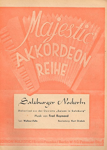 Salzburger Nockerln Walzerlied  aus Saison in Salzburg  für Akkordeon
