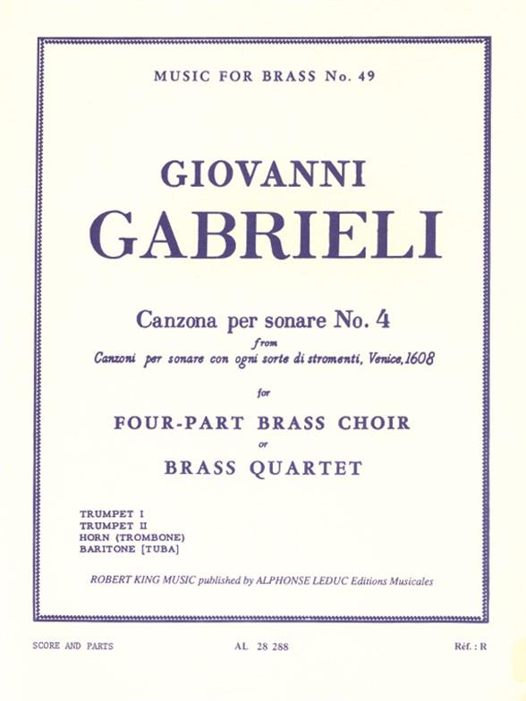 Canzona per sonare no.4 for 4-part  brass choir or quartet  (2trp)