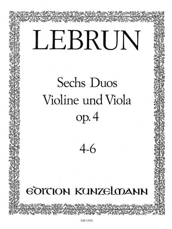 6 Duos Band 2 op.4,4-6  für Violine und Violoncello  Stimmen