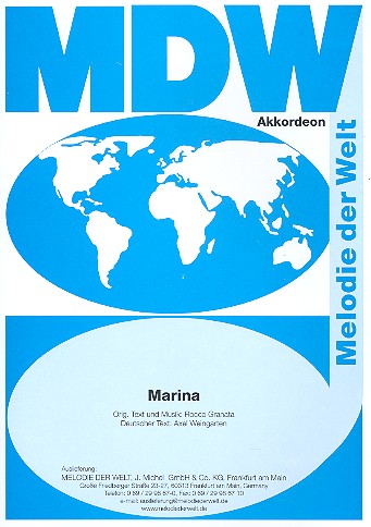 Marina&nbsp;&nbsp;für Akkordeon&nbsp;&nbsp;Einzelausgabe 