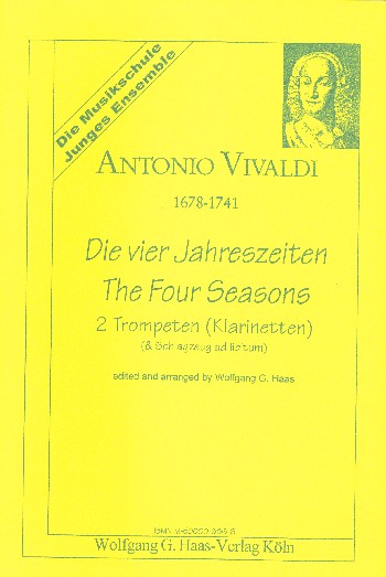 Die vier Jahreszeiten&nbsp;&nbsp;für 2 Trompeten (Klarinetten) und Schlagzeug. ad lib.&nbsp;&nbsp;