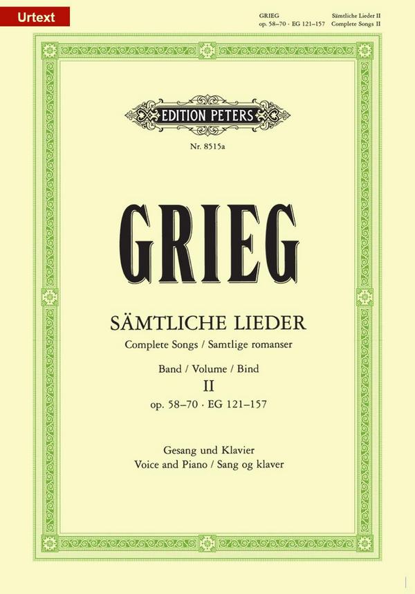 Sämtliche Lieder Band 2 op.58-70 und EG121-157&nbsp;&nbsp;für Gesang und Klavier&nbsp;&nbsp;