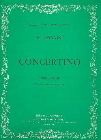 Concertino pour&nbsp;&nbsp;basson et piano&nbsp;&nbsp;