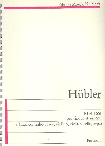 Riflessi  für Altflöte in G, Violine, Viola, Violoncello und Harfe  Partitur
