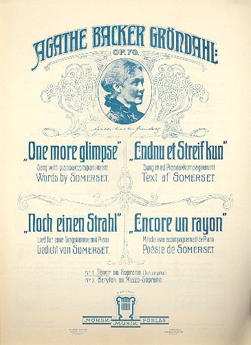 Noch einen Strahl op.70 for  high voice and pianor (dt/en/fr/schwed)  