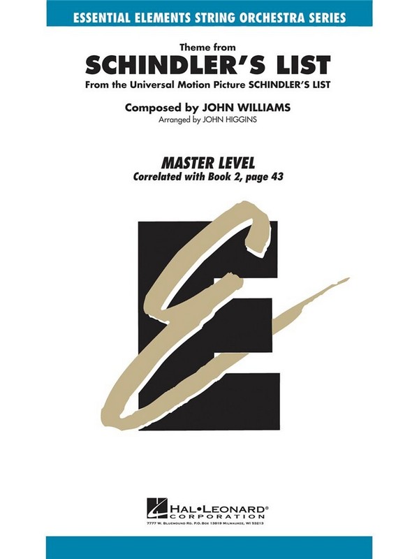 Theme from Schindler's List for&nbsp;&nbsp;string orchestra&nbsp;&nbsp;(score and 8-8-4-4-4 and piano)