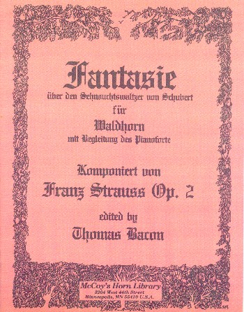 Fantasie über den Sehnsuchtswalzer von Schubert op.2  for french horn and piano  