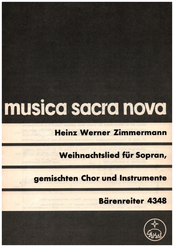 WEIHNACHTSLIED FUER SOPRAN, GEM&nbsp;&nbsp;CHOR (SSATB) UND INSTRUMENTE&nbsp;&nbsp;PARTITUR