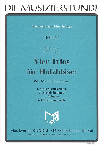 4 Trios für 2 Klarinetten und  Fagott  Partitur und Stimmen