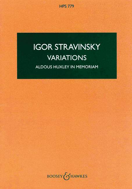 Variations HPS 779&nbsp;&nbsp;für Orchester&nbsp;&nbsp;Studienpartitur