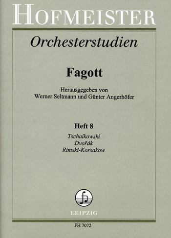 Orchesterstudien für Fagott Band 8&nbsp;&nbsp;Tschaikowsky, Dvorak und&nbsp;&nbsp;Rimski-Korssakow