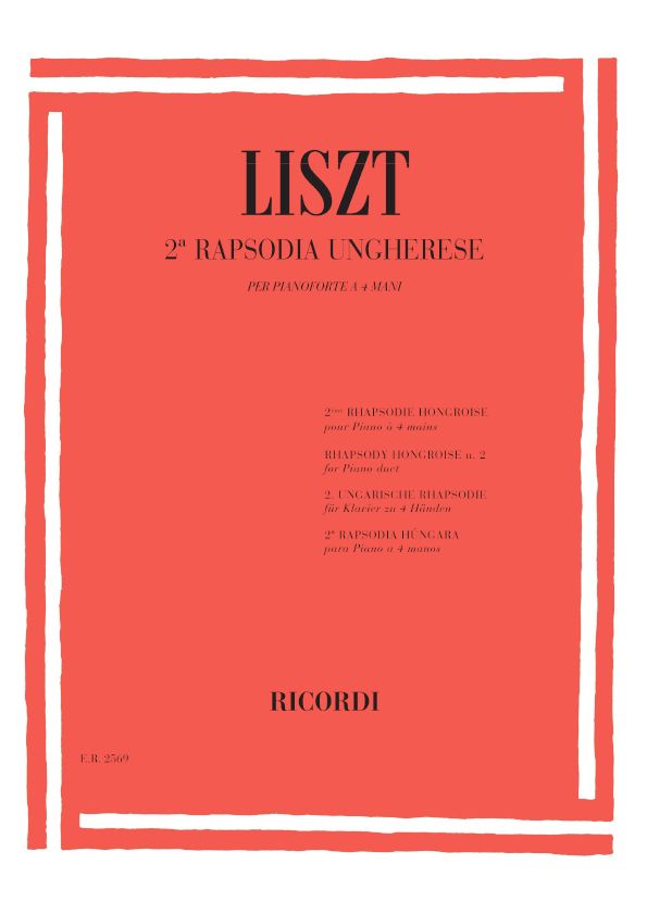 Ungarische Rhapsodie Nr.2&nbsp;&nbsp;für Klavier zu 4 Händen&nbsp;&nbsp;