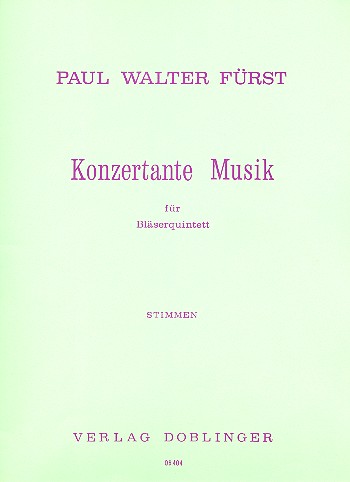 KONZERTANTE MUSIK FUER FLOETE,&nbsp;&nbsp;OBOE, KLARINETTE, HORN, FAGOTT&nbsp;&nbsp;STIMMEN