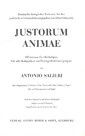 Justorum animae &nbsp;&nbsp;für gem Chor, Orchester und Orgel&nbsp;&nbsp;Orgelauszug (= Direktion)