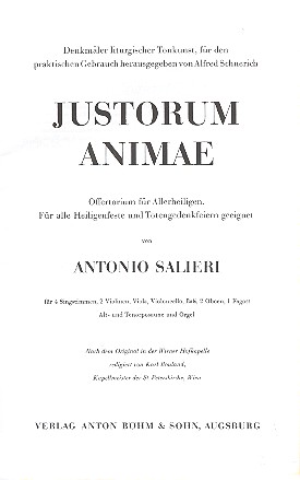 Justorum animae   für gem Chor, Orchester und Orgel  Orgelauszug (= Direktion)
