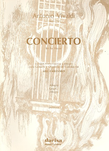 Konzert D-Dur in der Fassung für  Gitarre und Streichorchester  Klavierauszug mit Solostimme
