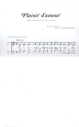 Plaisir d'amour  für gem Chor und Klavier  Chorpartitur