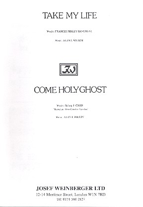 Take my Life - Come Holy Ghost&nbsp;&nbsp;for mixed chorus and piano&nbsp;&nbsp;score