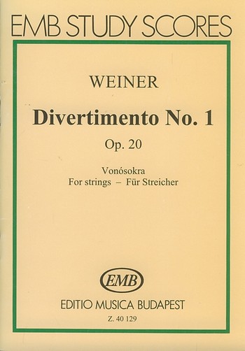 Divertimento Nr.1 op.20 für Streicher  (im 4. Satz Fl picc, Horn, Tromba ad lib.)  Studienpartitur