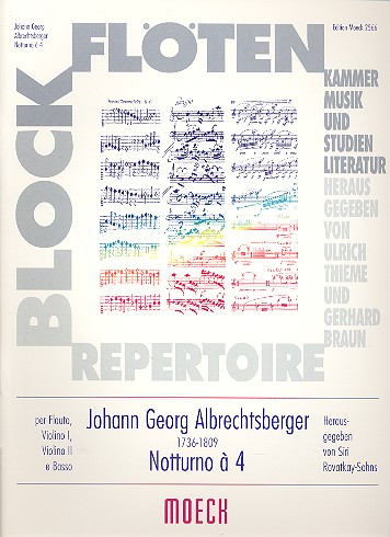 Notturno à 4 für Flöte, 2 Violinen  und Bass  Partitur und Stimmen