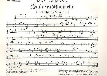 Suite Traditionelle &nbsp;&nbsp;für Sopranino-, Sopran-, Alt-, Tenor u. Bass-Bfl&nbsp;&nbsp;Partitur und Stimmen