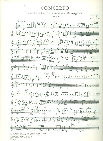 Concerto C-Dur  für Flöte und Streichorchester  Stimmenset 2-2-2-2-2