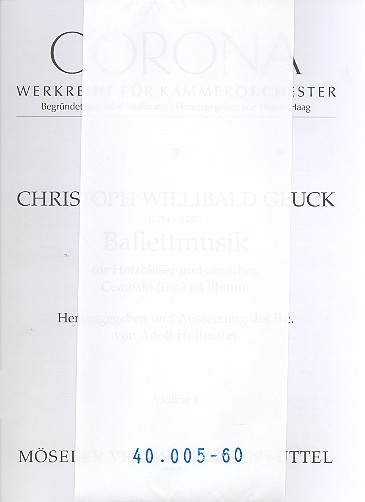 Ballettmusik  für Streicher und Bc  Streichersatz (3-3-2-2-1)