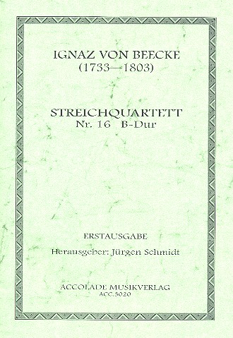Streichquartett B-Dur Nr.16  Partitur und Stimmen  