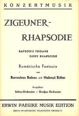 Zigeuner-Rhapsodie :  für Salonorchester  
