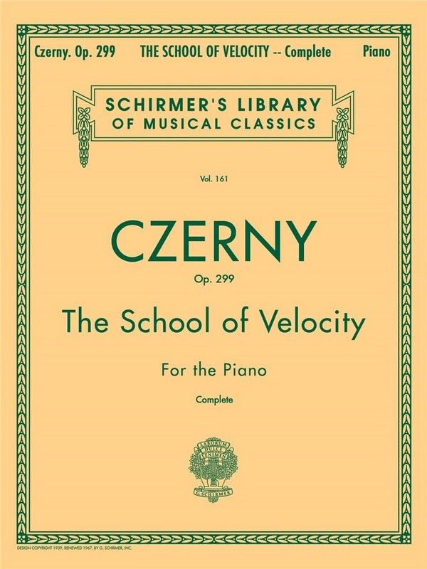 The School of Velocity op.299&nbsp;&nbsp;for piano&nbsp;&nbsp;