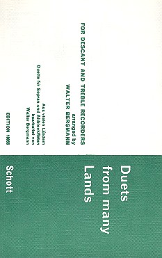 Duette aus vielen Ländern&nbsp;&nbsp;für 2 Blockflöten (SA)&nbsp;&nbsp;Spielpartitur