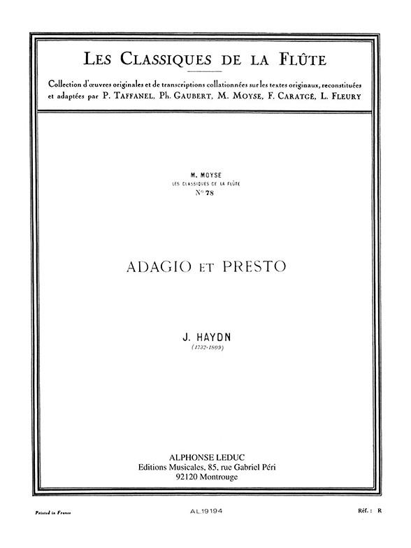 ADAGIO ET PRESTO POUR FLUTE ET PIANO  MOYSE, M., ED.  TAFFANEL, P., ED.
