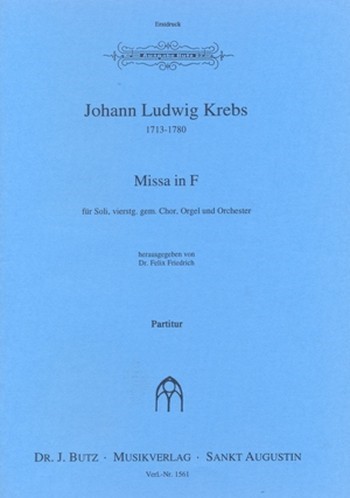 Missa F-Dur  für Soli, gem Chor, Orgel und Orchester  Partitur