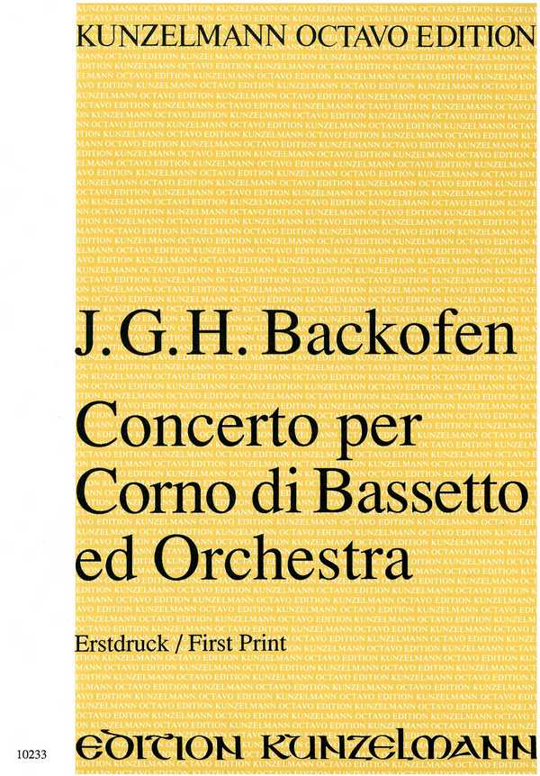 Konzert  für Bassetthorn und Orchester  Partitur