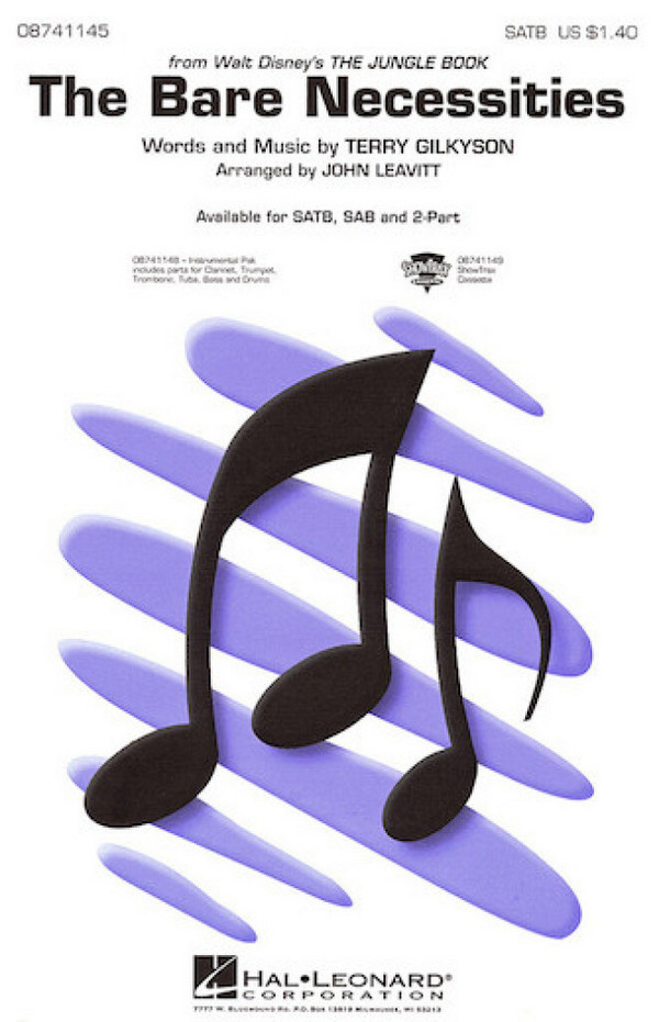 The Bare Necessities for mixed  chorus (SAB) and piano  score