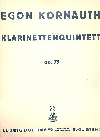 Quintett fis-Moll op.33  für Klarinette in A und Streichquartett  Stimmen