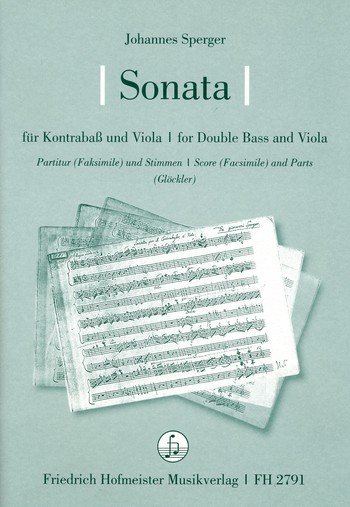 Sonate A-Dur  für Kontrabass und Viola  Partitur (Faksimile) und Stimmen