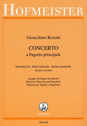 Concerto a fagotto principale  für Fagott und Klavier  