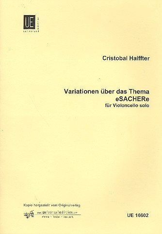 Variationen über das Thema eSACHERe (1975)  für Violoncello   Print on Demand