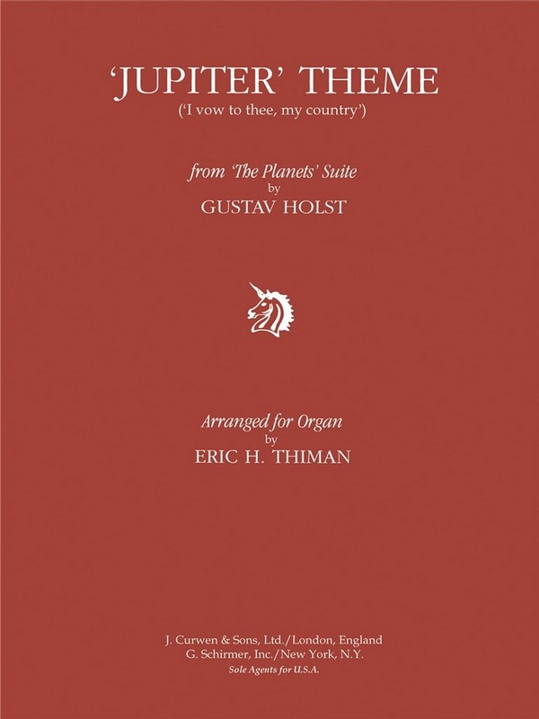 Jupiter Theme from the Planets&nbsp;&nbsp;Suite for organ&nbsp;&nbsp;