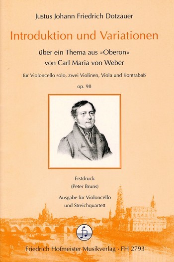 Introduktion und Variationen über ein Thema  aus Oberon für Violoncello und Streicher op.98  Partitur und Stimmen
